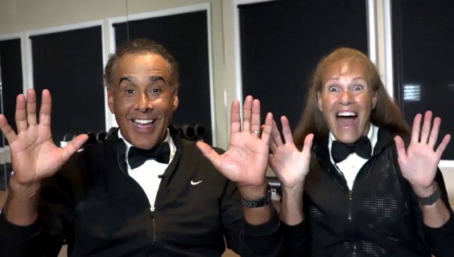 Hal Johnson and Joanne McLeod expressing excitement at the virtual OMF gala.