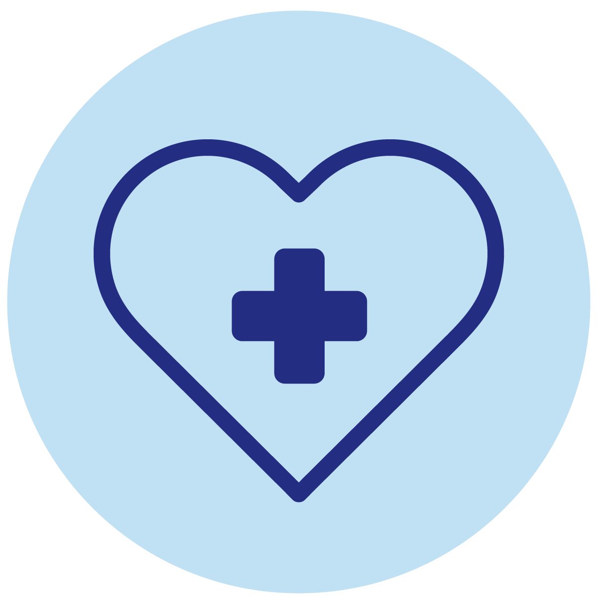 heart with medical symbol icon