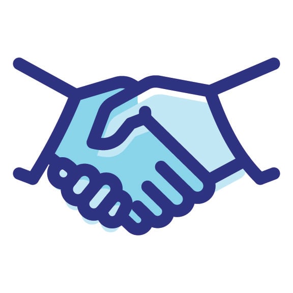 An icon of a handshake.