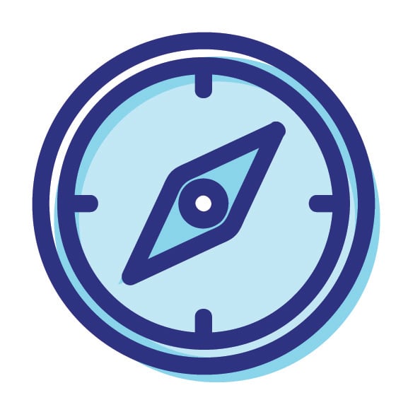 An icon of a compass.