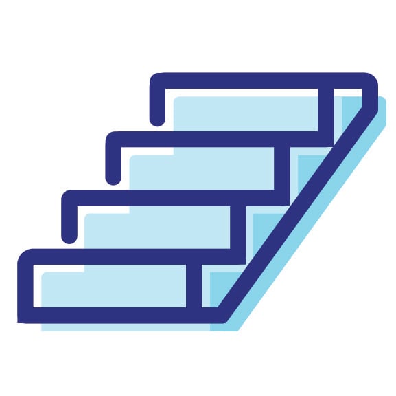 An icon of stairs.
