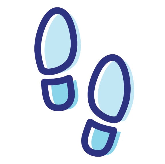 An icon of footprints.