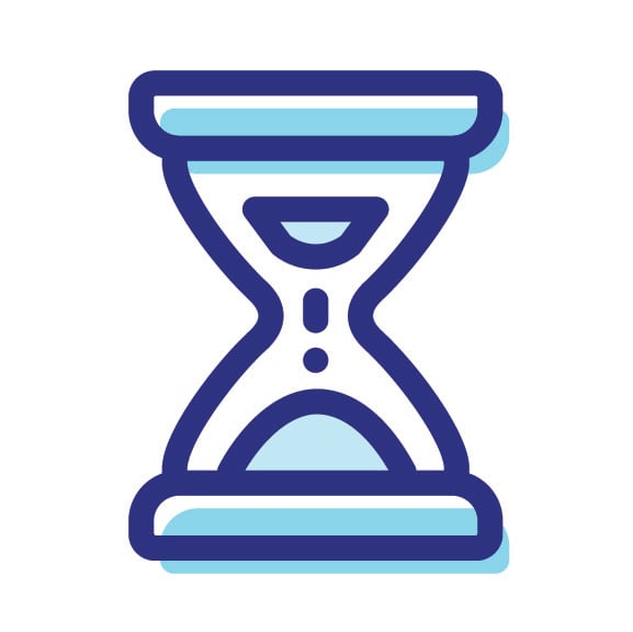 An icon of an hourglass.