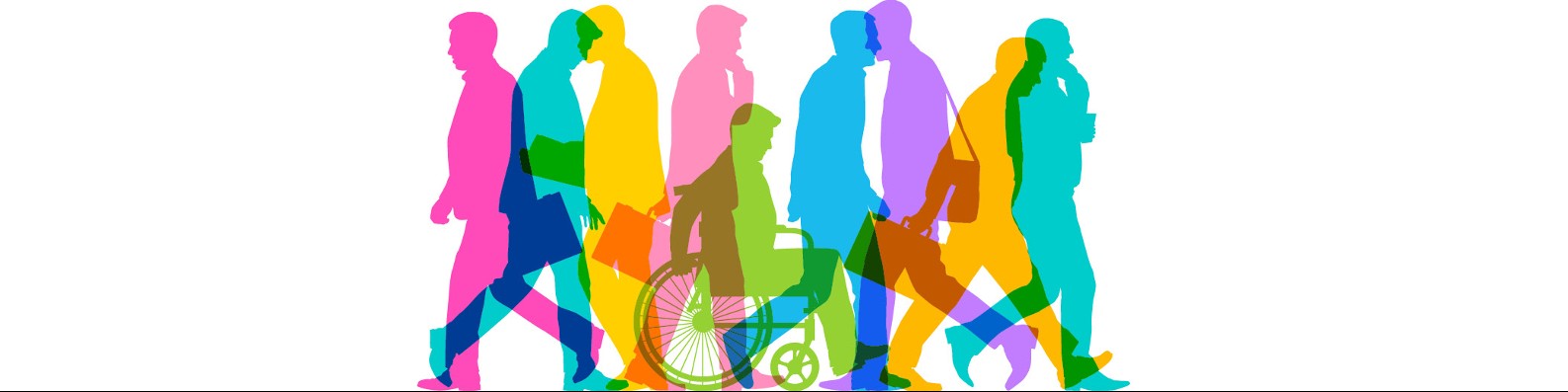 People walking in different directions