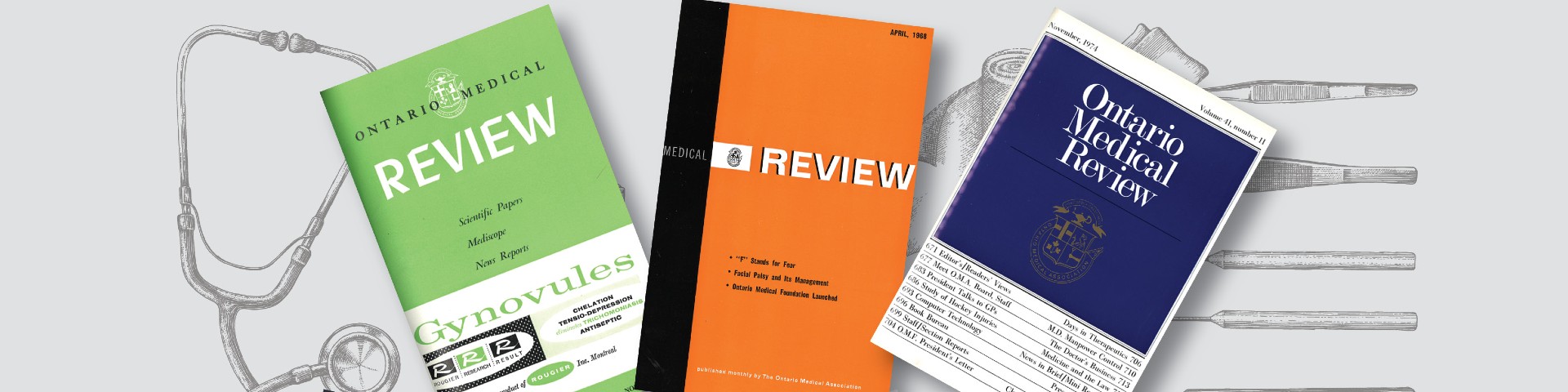 various Ontario Medical Review covers